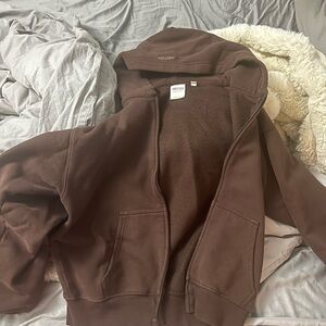 Aritzia sweatfleece rich mocha Brown Hoodie